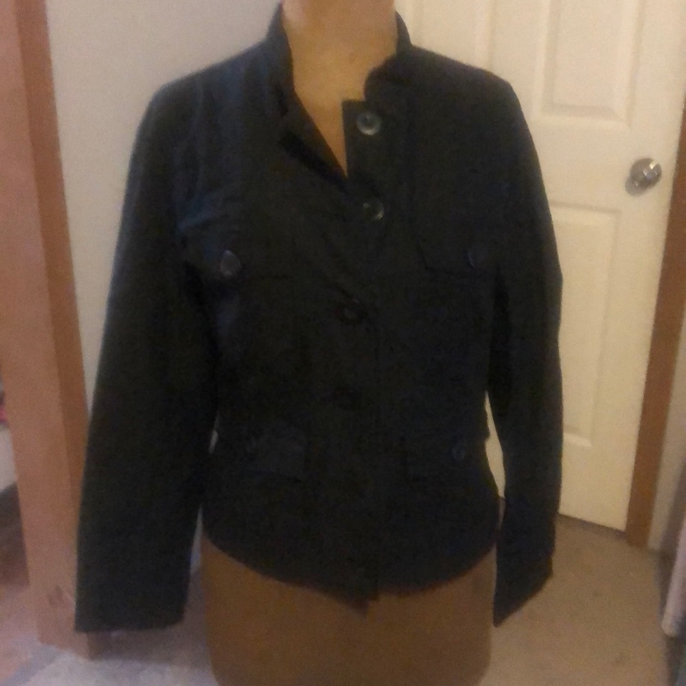 Black military style coat